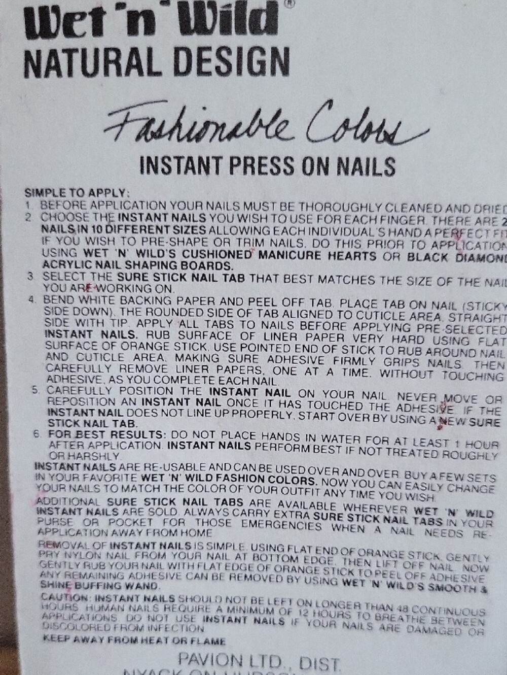 Wet N Wild Pink Press-On Nail Set - 80's Natural Design - Picture 7 of 8